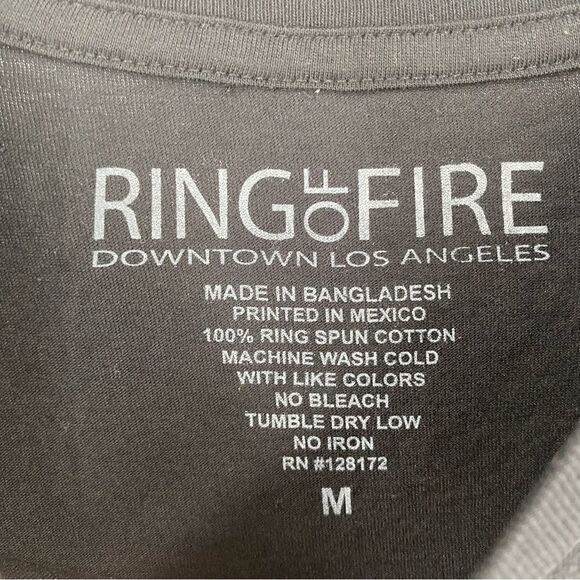 Ring of Fire Men’s Short Sleeve Crew Neck Graphic Tee ‘live fast die last’ M - Picture 2 of 3